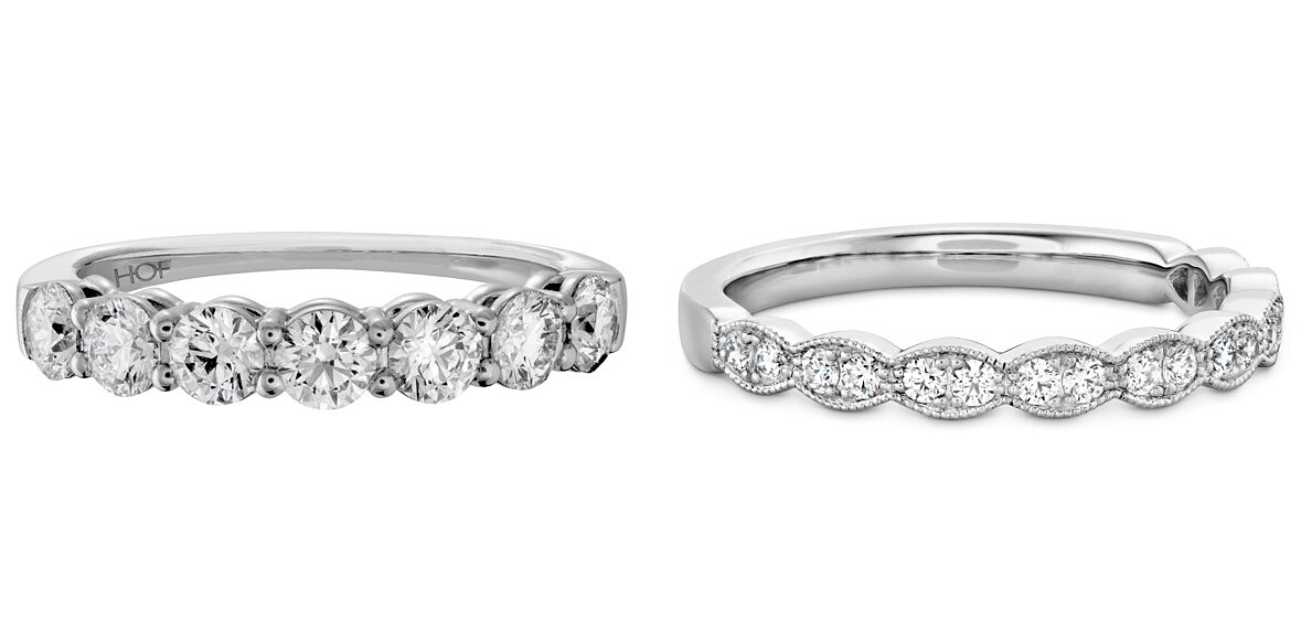 Multiplicity Love 七鑽白K金鑽石戒指 NT152,000、Lorelei Floral 鉑金鑽石戒指 NT$65,000。