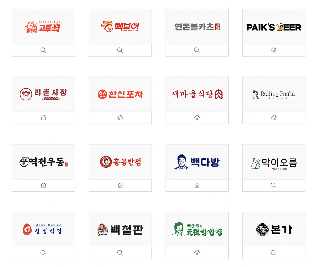 他所擁有的韓國餐飲集團 Theborn 旗下17個餐飲品牌。 