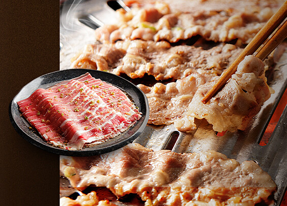 招牌菜色「牛五花烤肉」。