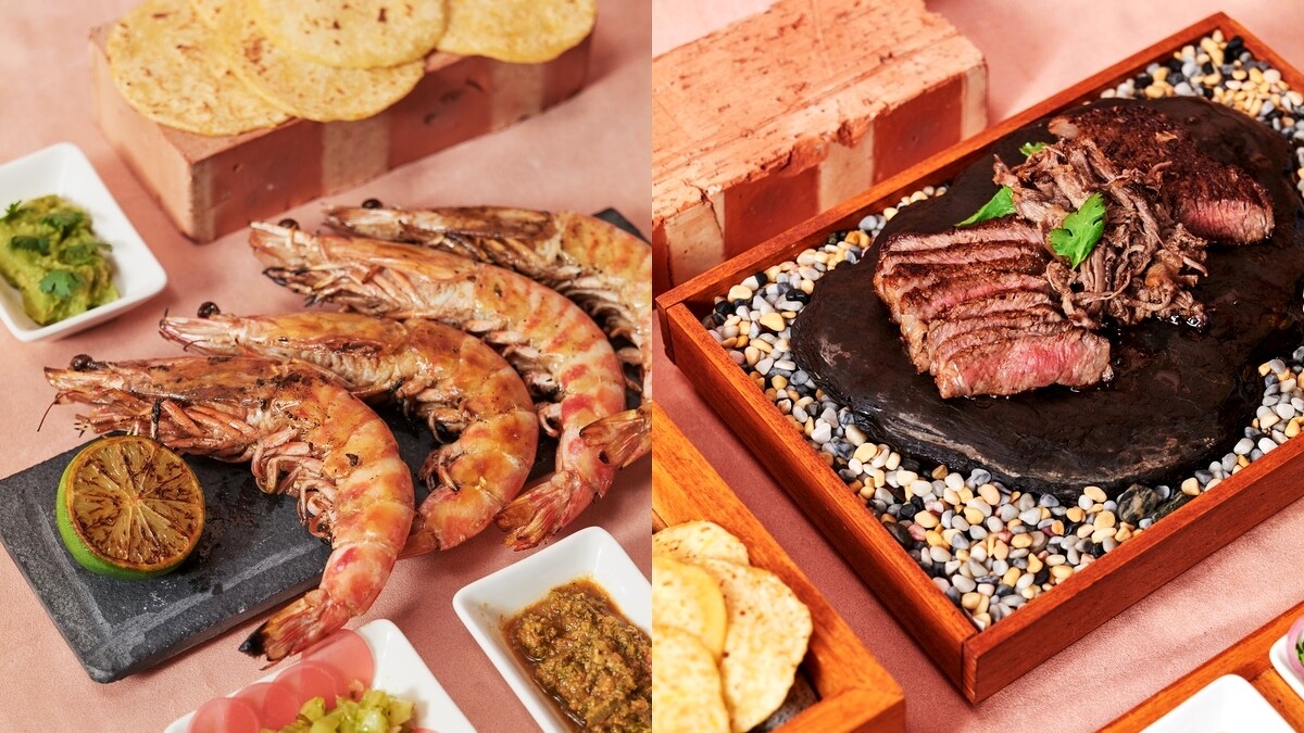 「炭烤明蝦」、「自然牛肋眼-慢燉手撕牛小排」