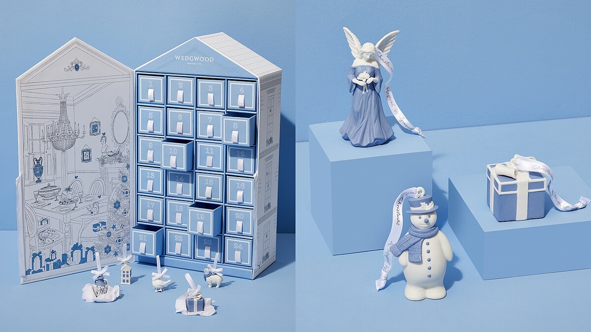 Wedgwood聖誕倒數月曆夢幻登場！標誌粉藍色、異國別墅外型，每天都沉浸在銀白浪漫中