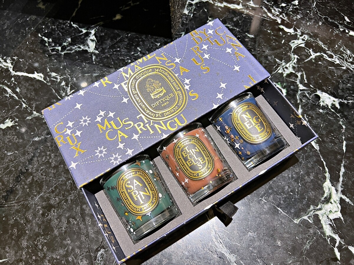 Diptyque 2022聖誕蠟燭禮盒(冷杉、星光、白雪)70g*3，NT4,150