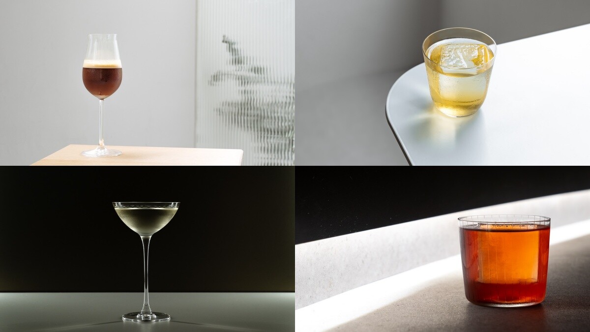 從左上順時針旋轉分別是ESPRESSO MARTINI、COLADA、OLD-FASHIONED、GUAVA MARTINI