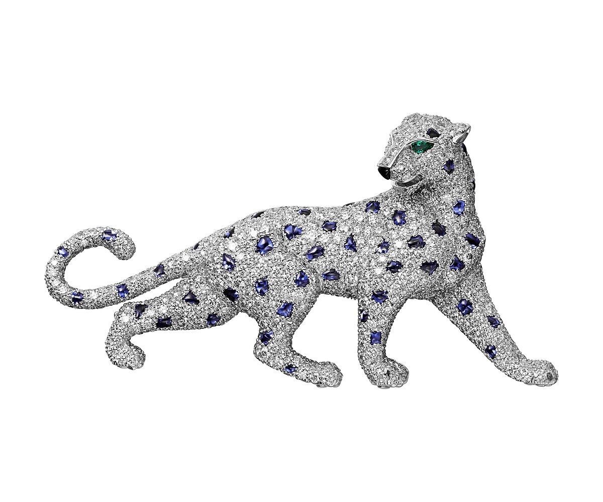 PANTH&Egrave;RE DE CARTIER美洲豹藍寶石胸針（張震穿搭同款）