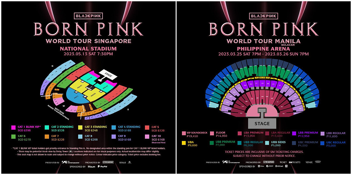 (左)新加坡場(右)菲律賓馬尼拉場
