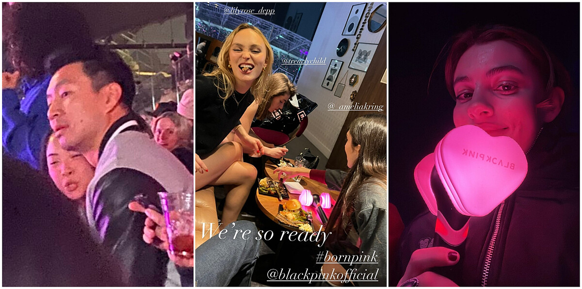 (左起）劉思慕、Lily Rose Depp、Diana Silvers現身演唱會