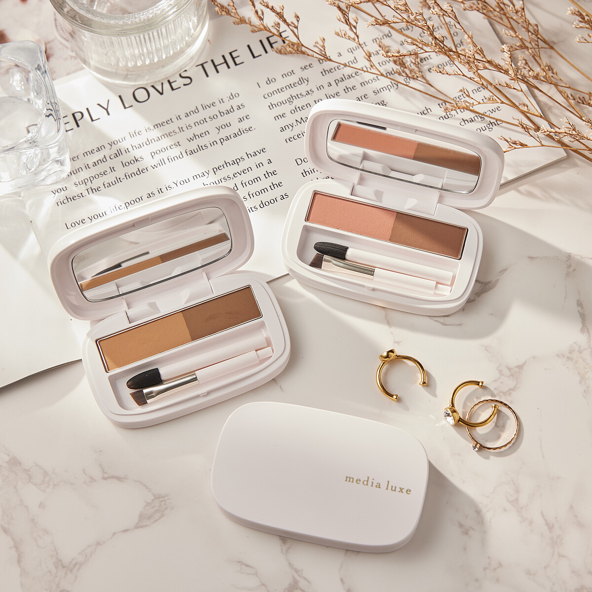 全新媚點media luxe眉彩餅