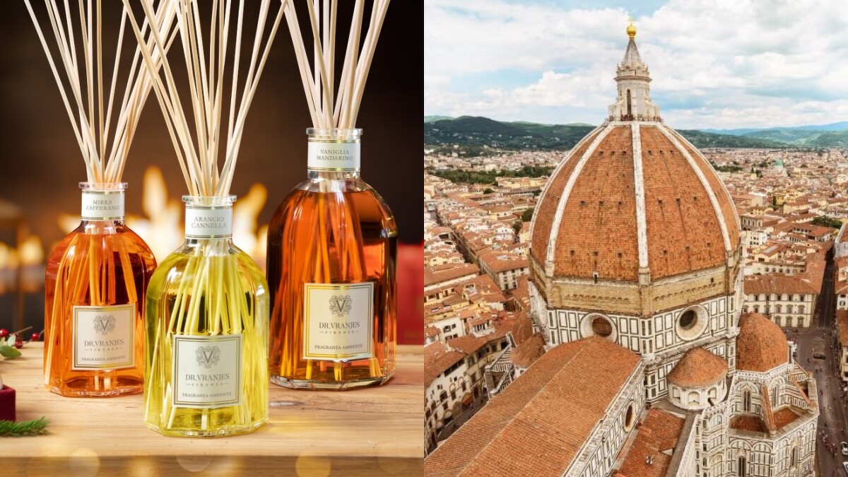翡冷翠香氛DR. VRANJES FIRENZE瓶身靈感來自義大利佛羅倫斯的聖母百花大教堂。