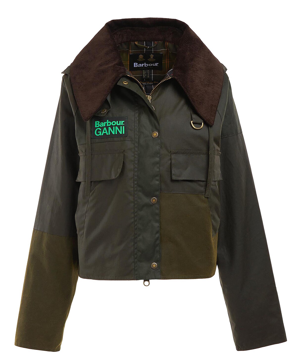 Barbour x GANNI - Spey 短版油布外套，NT22,000。