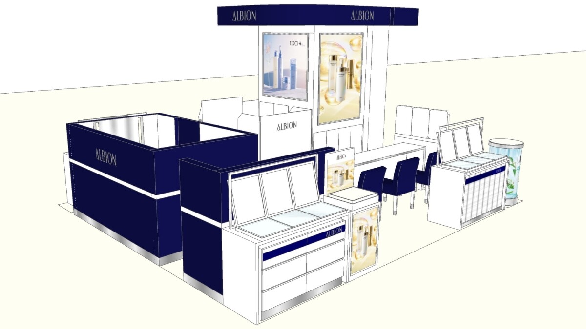 ALBION漢神巨蛋專櫃視覺示意圖。