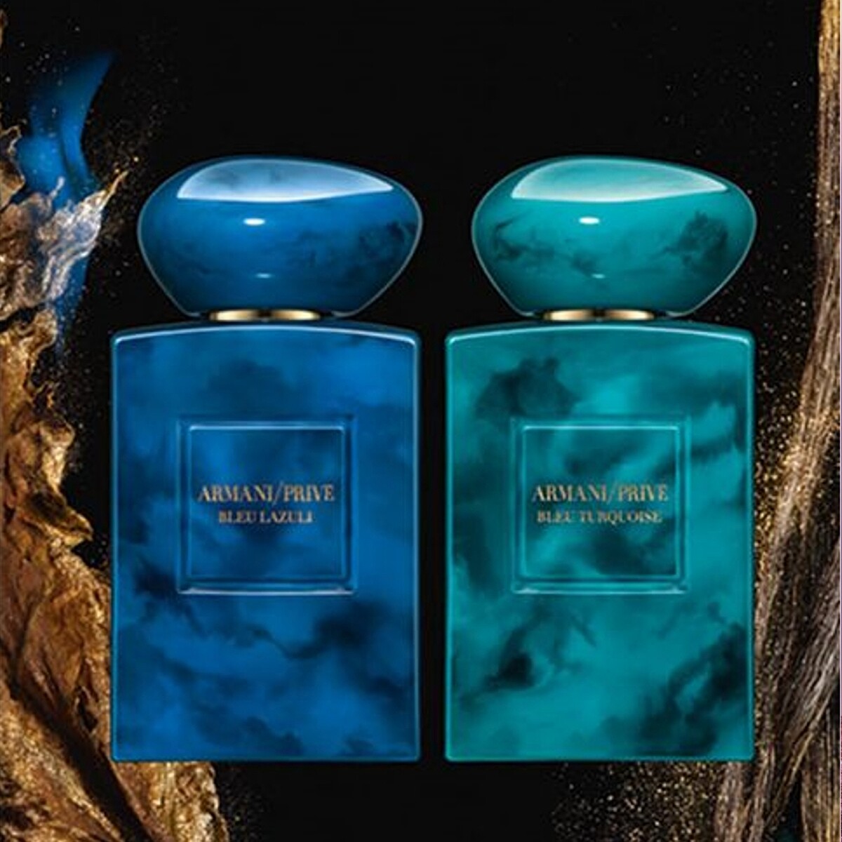 ARMANI/PRIV&Eacute;高級訂製香水寰遊系列藍珀青金石、烏香綠松石。