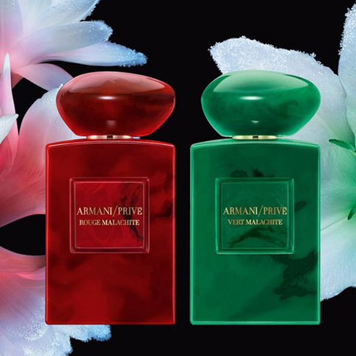 ARMANI/PRIV&Eacute;高級訂製香水寰遊系列夜綠孔雀石、嫣紅孔雀石。