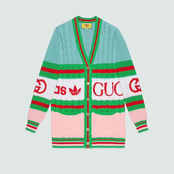 adidas x Gucci聯名系列羊毛開襟衫，$83,000
