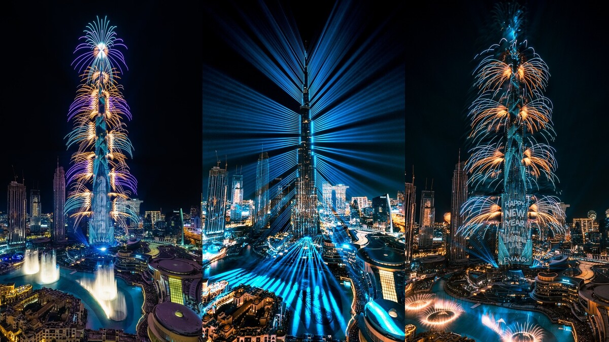 杜拜哈里發塔2022跨年盛況