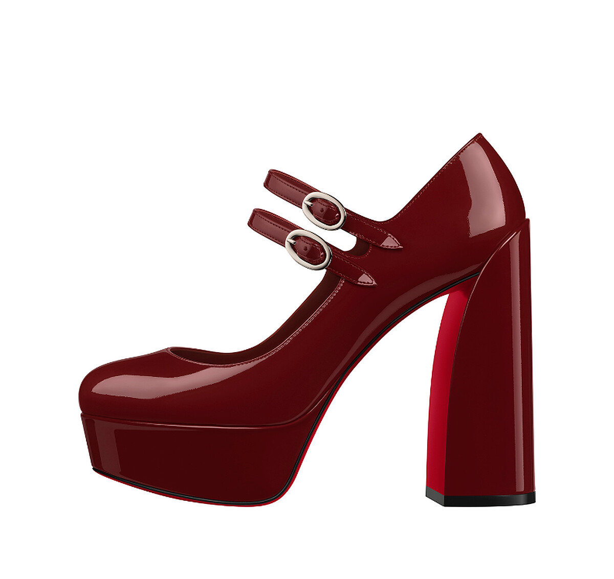 Movida Jane 紅色漆皮厚底瑪莉珍鞋，NT37,100。