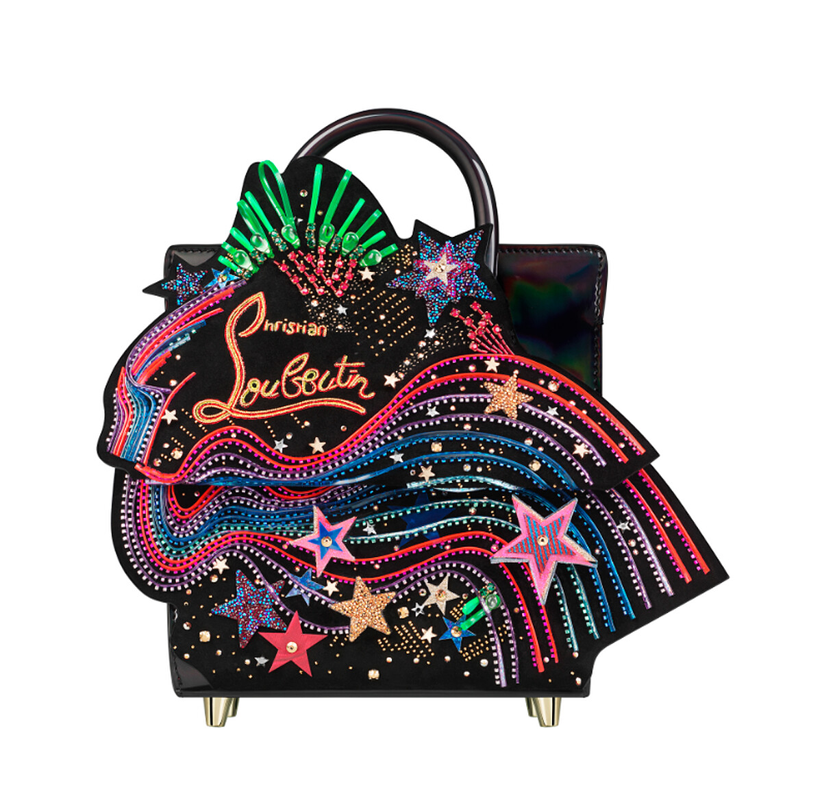 Paloma Mini Starlight麂皮多彩水鑽手袋，NT97,500。