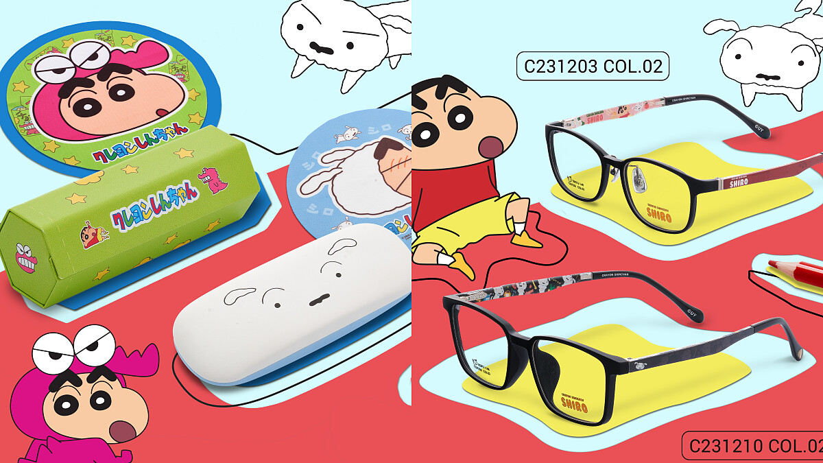 蠟筆小新、小白、動感超人全到齊！小林眼鏡32款野原一家鏡框，眼鏡盒超必收
