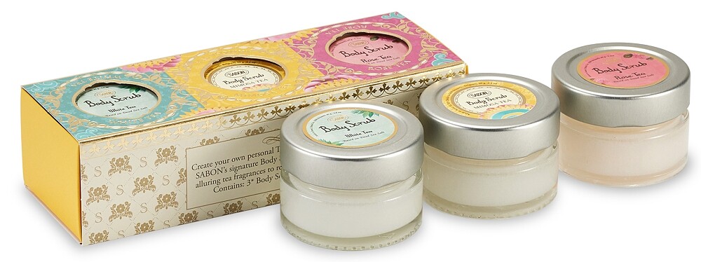 SABON茶語時光迷你身體磨砂膏禮盒，NT1,280