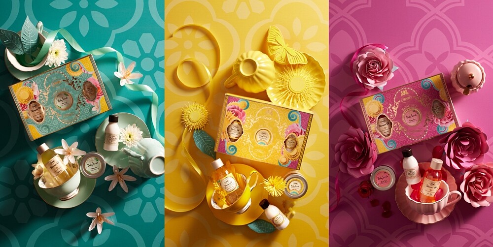 SABON茶語時光明星三部曲禮盒(茗金合歡、白茶、玫瑰茶語)，NT1,580