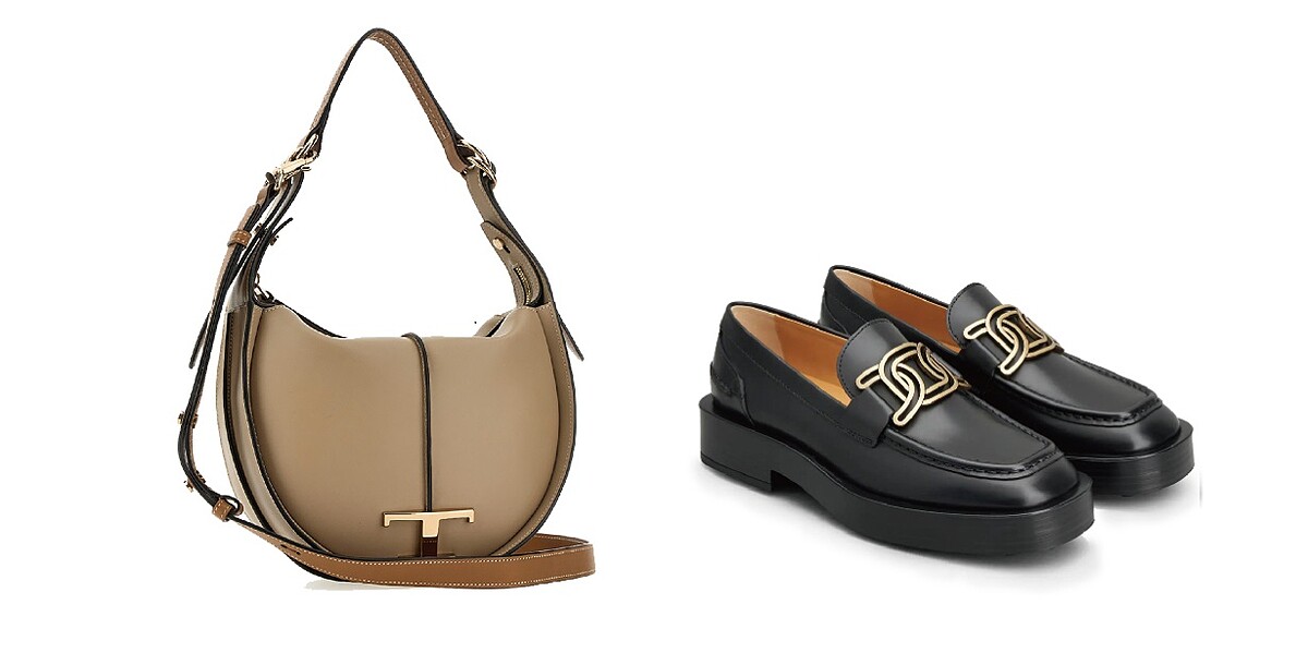 TOD'S TIMELESS半月包 價格店洽、TOD'SKATE厚底女士樂福鞋推薦價NT37,100。