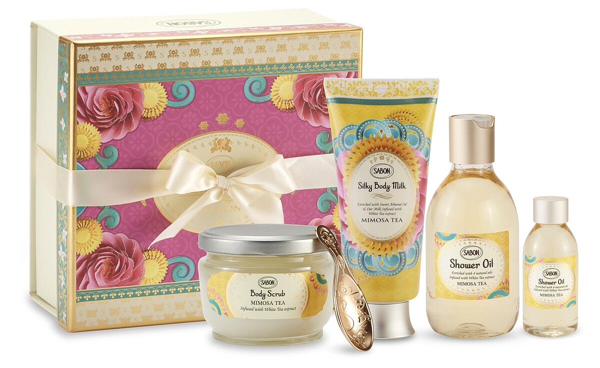 SABON茗金合歡沐浴保養禮盒，NT3,980