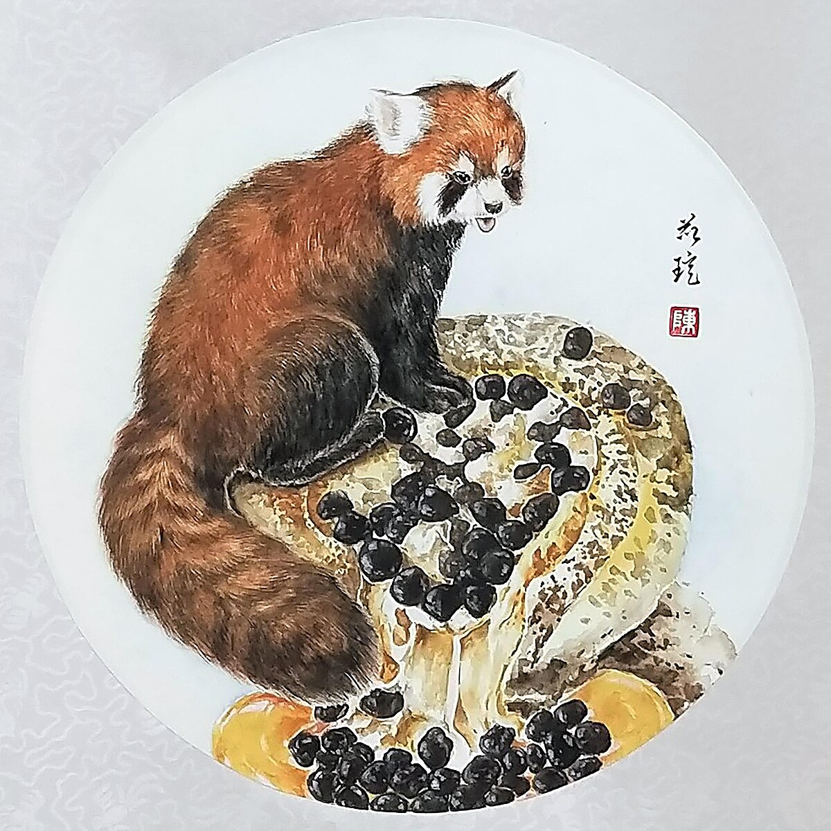 橙之藝術陳苡瑄《圓滾滾》紙本設色，33&times;33cm，2022年。