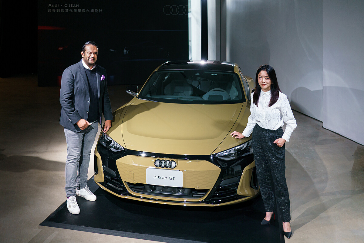 台灣奧迪總裁安薩瑞（Rahil Ansari）與C JEAN品牌創辦人暨創意總監簡君嫄，對於當代美學的追求抱持相同信念：永續與卓越品質的共存互不矛盾。