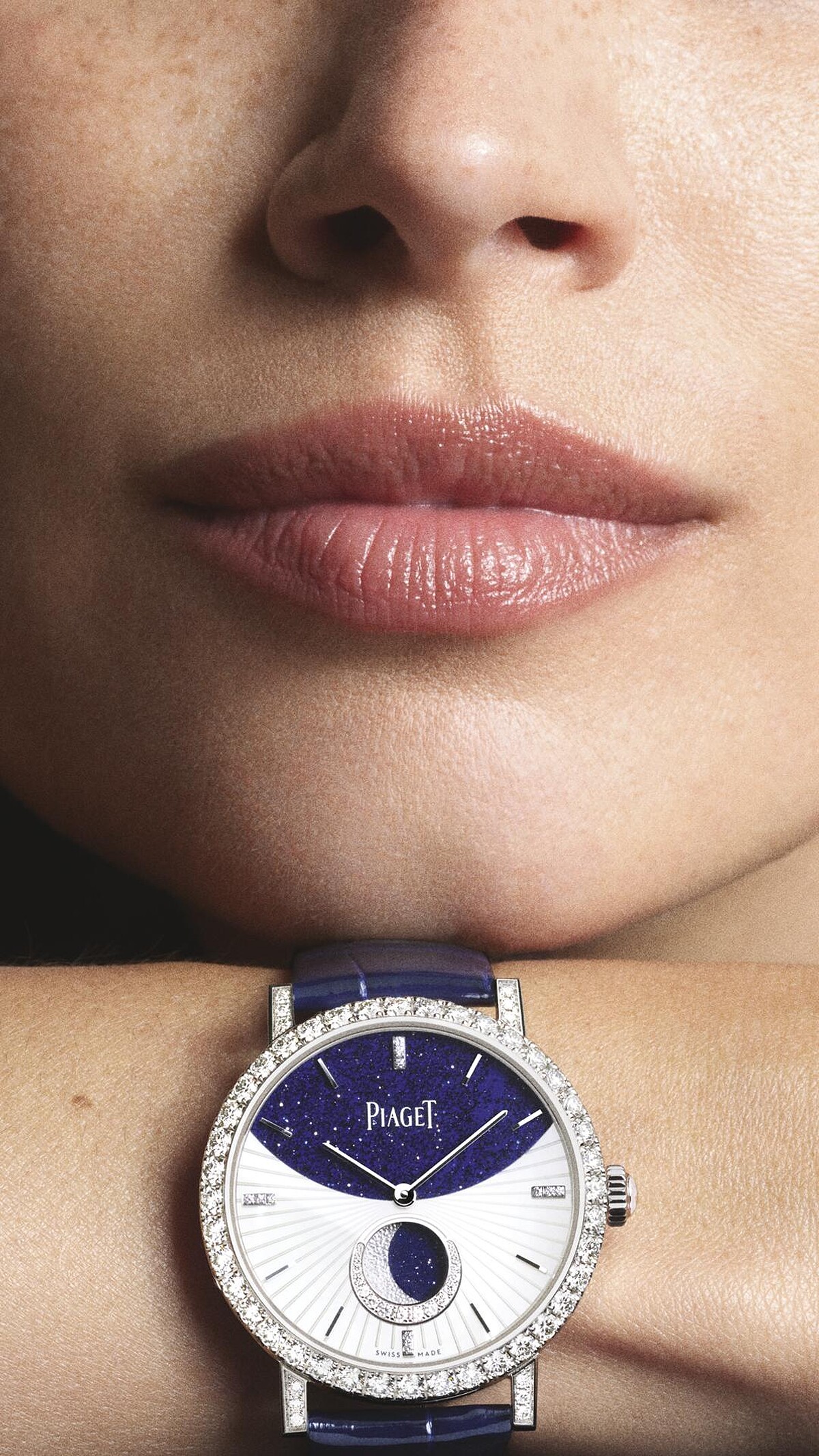 PIAGET Altiplano系列月相顯示18K白金高級珠寶腕錶