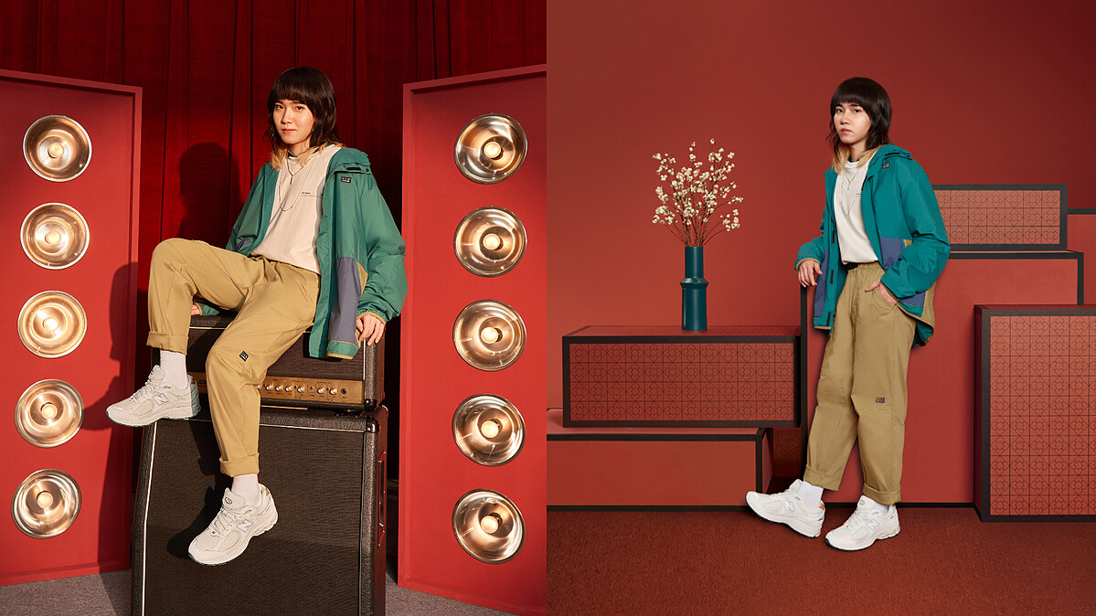 持修鞋款：沙礫灰M2002REC，服裝：NB WANDER ANYWHERE