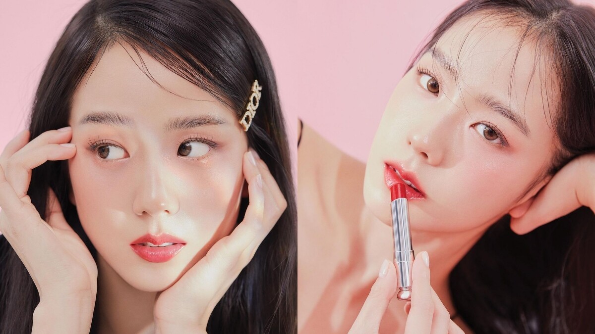 DIOR迪奧全球彩妝大使Jisoo 金智秀特別為癮誘粉漾潤唇膏#031 草莓牛奶拍攝形象美照。