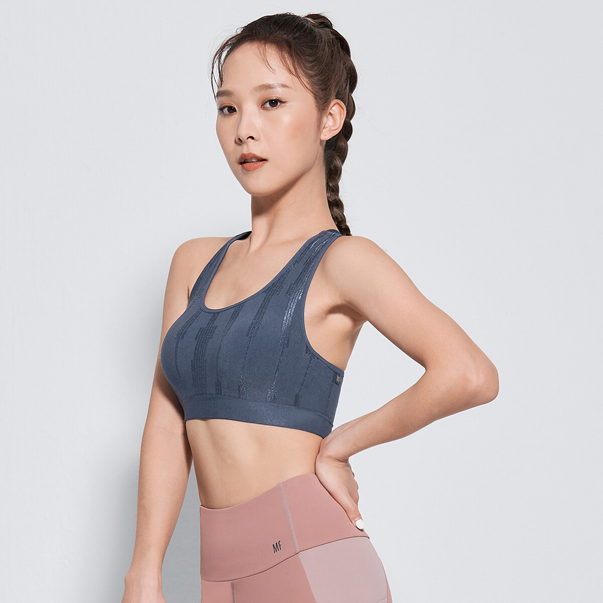 A++ 微光LOGO肩帶浮托BRA（暗夜藍）