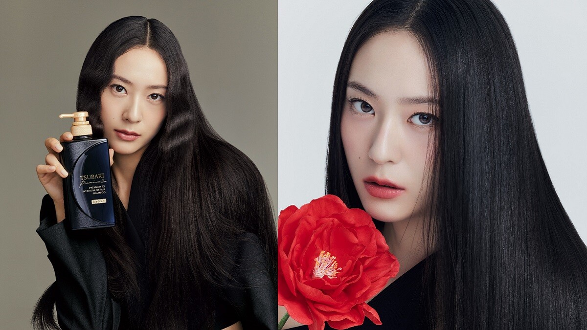 2023大勢髮型「黑直髮」女神Krystal也換上了！愛用TSUBAKI 職人黑洗護系列亮出柔順天使光圈！秘密就在獨家「離子修護技術」0秒打造光澤柔順秀髮