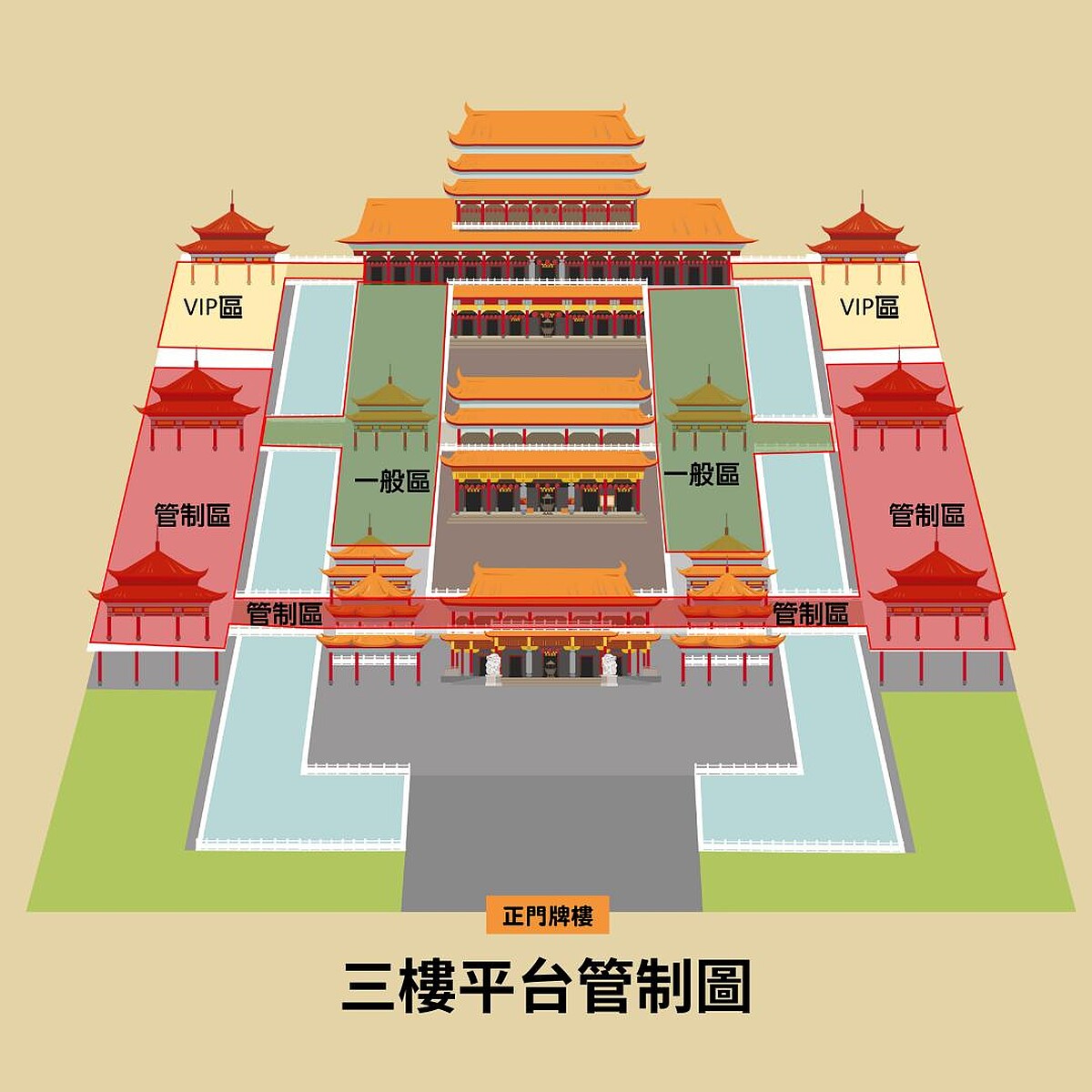 正統鹿耳門聖母廟國際高空煙火區域配置