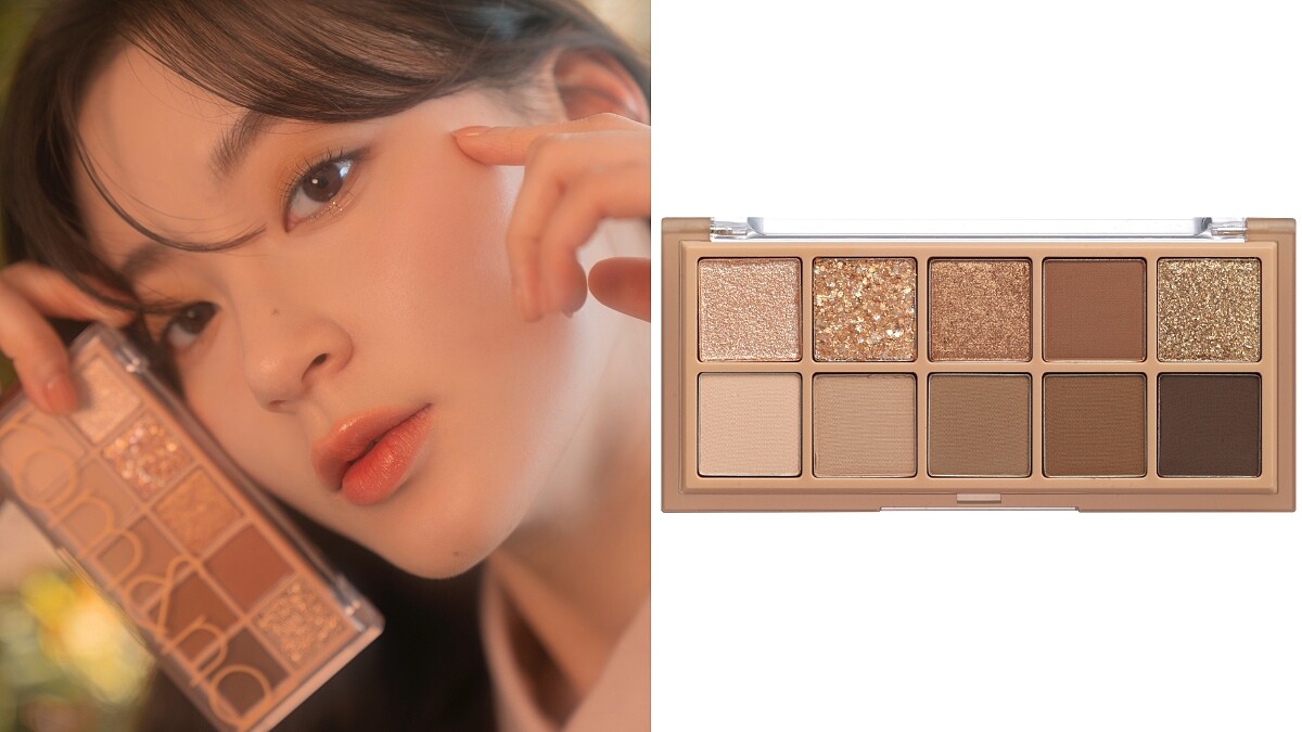 Rom&nd勝過眼皮十色眼影盤(#02桃花心木花園)，NT950