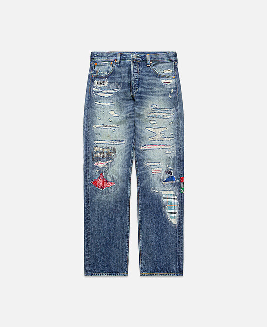 Levi’s X CLOT聯名系列501® UNIONRAIL「長壽」丹寧褲,NT 8,900