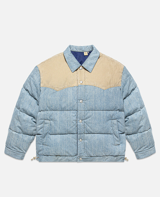 Levi’s X CLOT聯名系列雙面異材質羽絨外套,NT 12,900