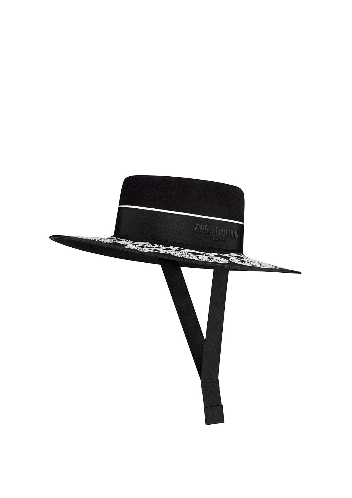 Dior 黑色兔毛刺繡馬術帽，NT62,000。