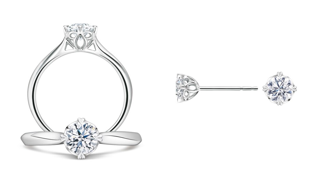 Just Diamond Signature印記系列鑽戒，Just Diamond Signature印記系列鑽石耳環。