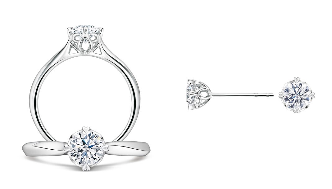 Just Diamond Signature印記系列鑽戒，Just Diamond Signature印記系列鑽石耳環。