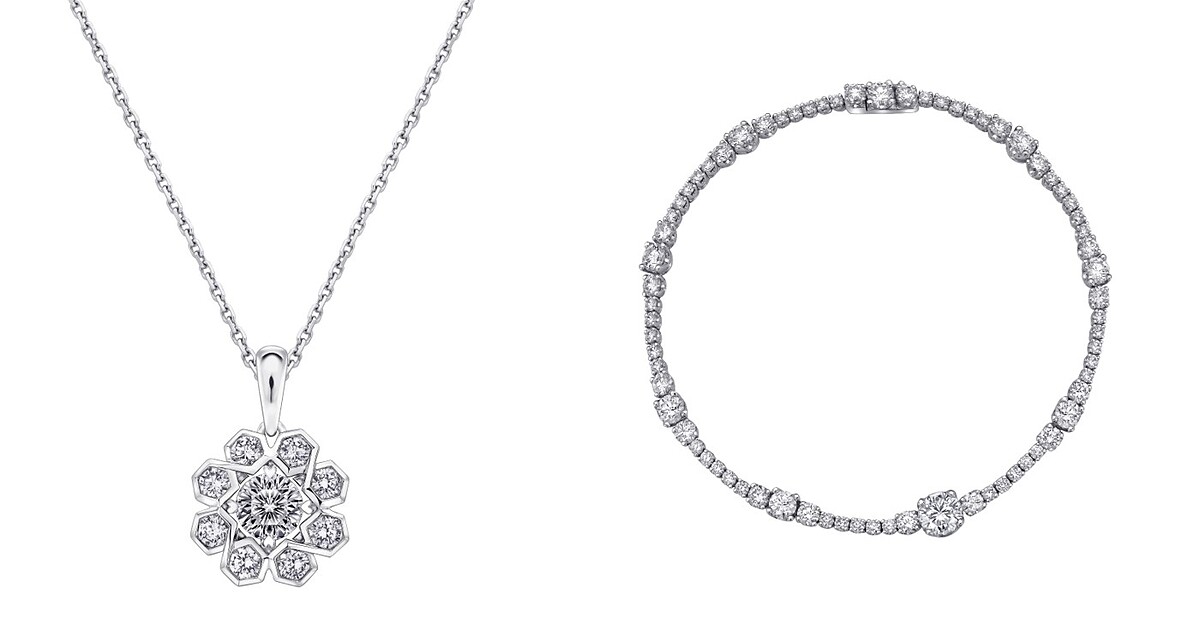 Peonia Diamond「愛初綻」鑽墜，Peonia Diamond「愛相擁」手鍊。