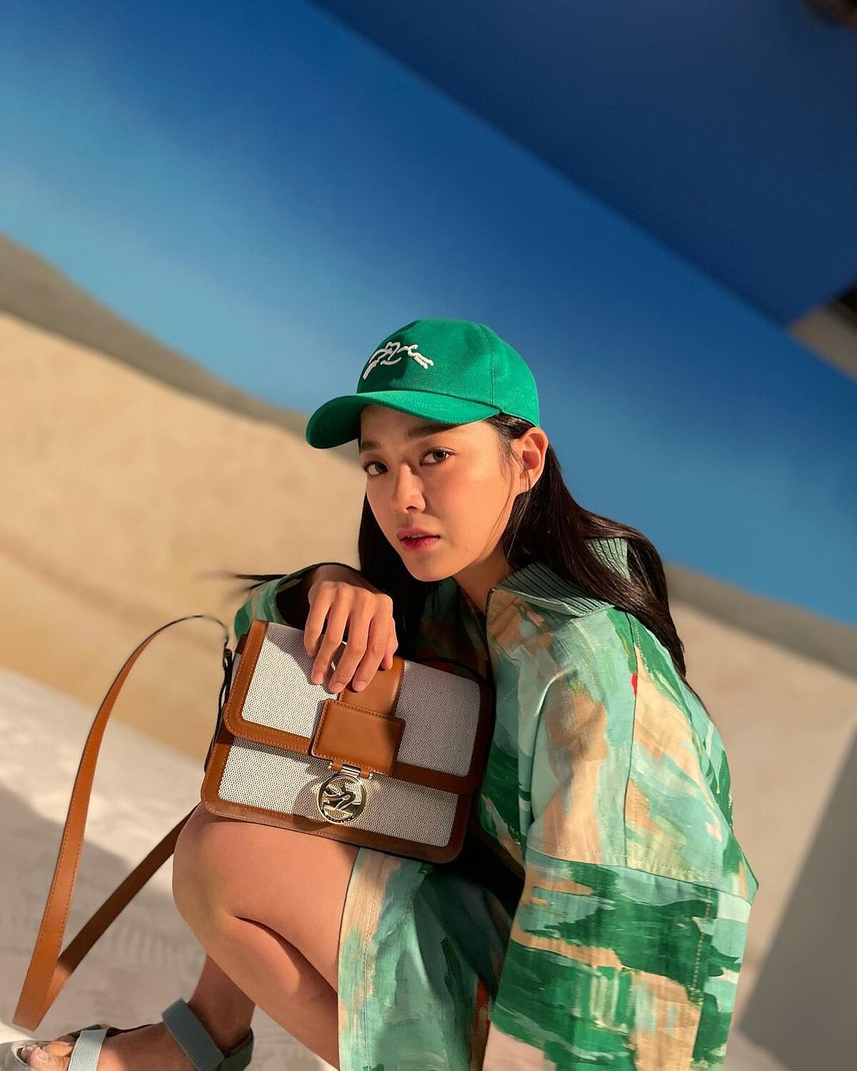 Longchamp Box-Trot系列斜揹袋（白蘭地酒色），NT 26,700