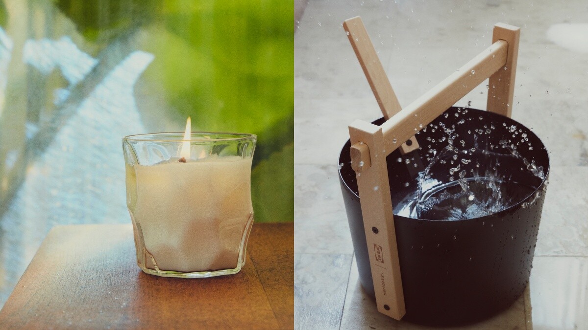 IKEA X Marimekko BASTUA聯名系列蠟燭299元、蒸氣浴木桶附杓990元