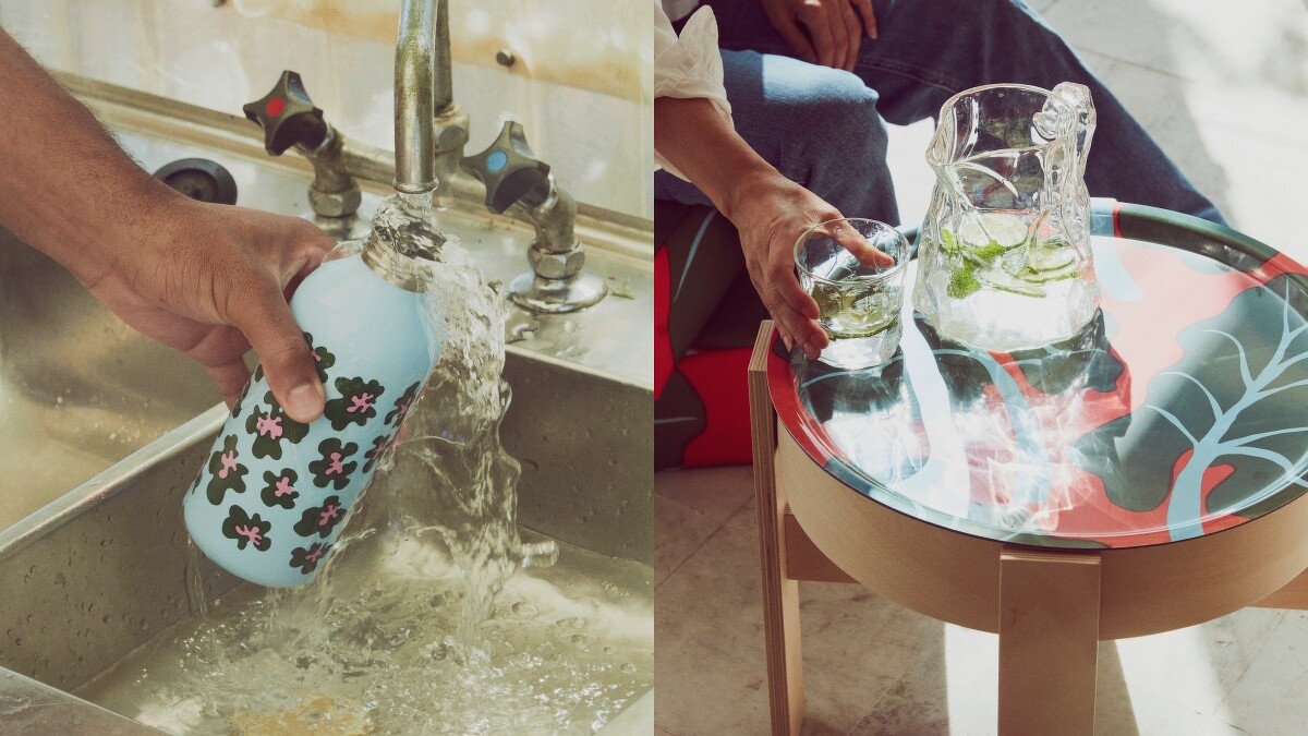 IKEA X Marimekko BASTUA聯名系列水瓶499元、邊桌1799元