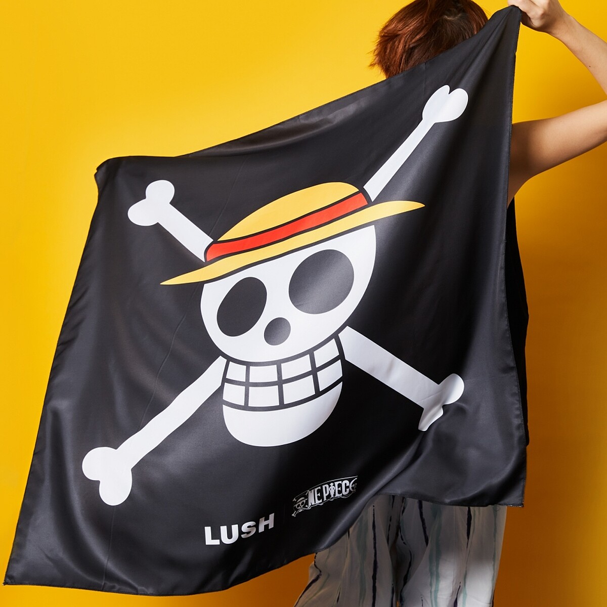 LUSH x ONE PIECE草帽海賊團旗幟多用途風呂巾，NT800