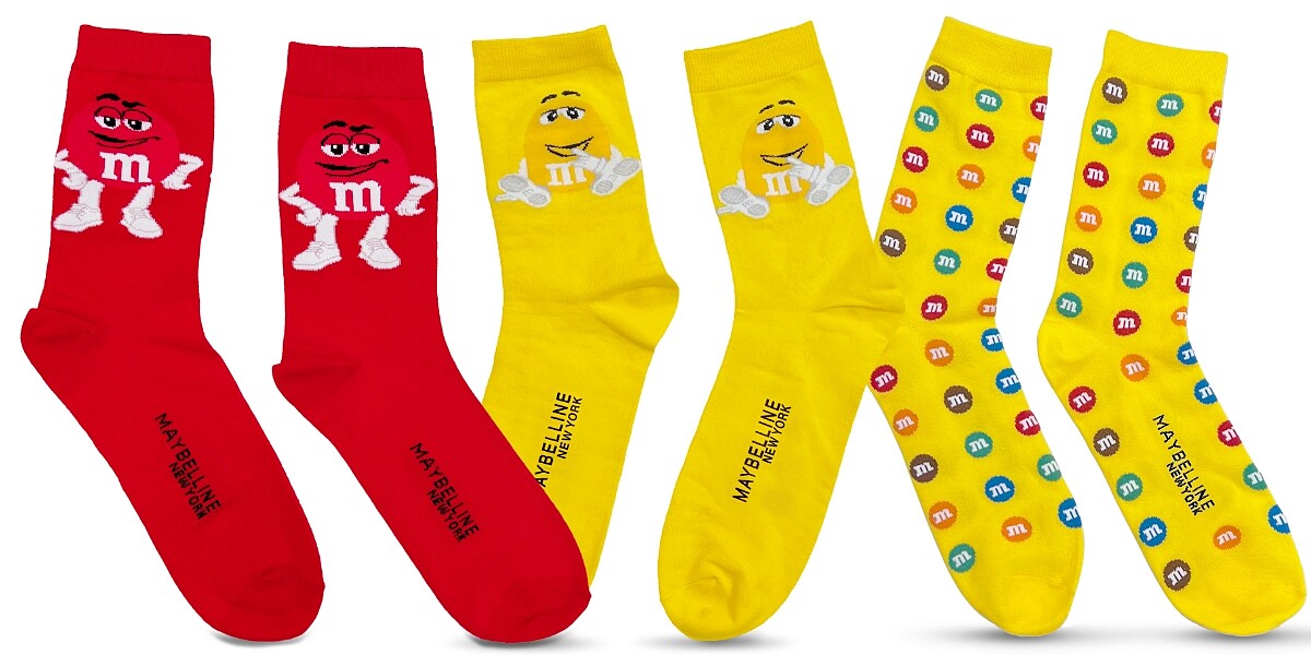 Maybelline X M&M’S限量繽紛襪。
