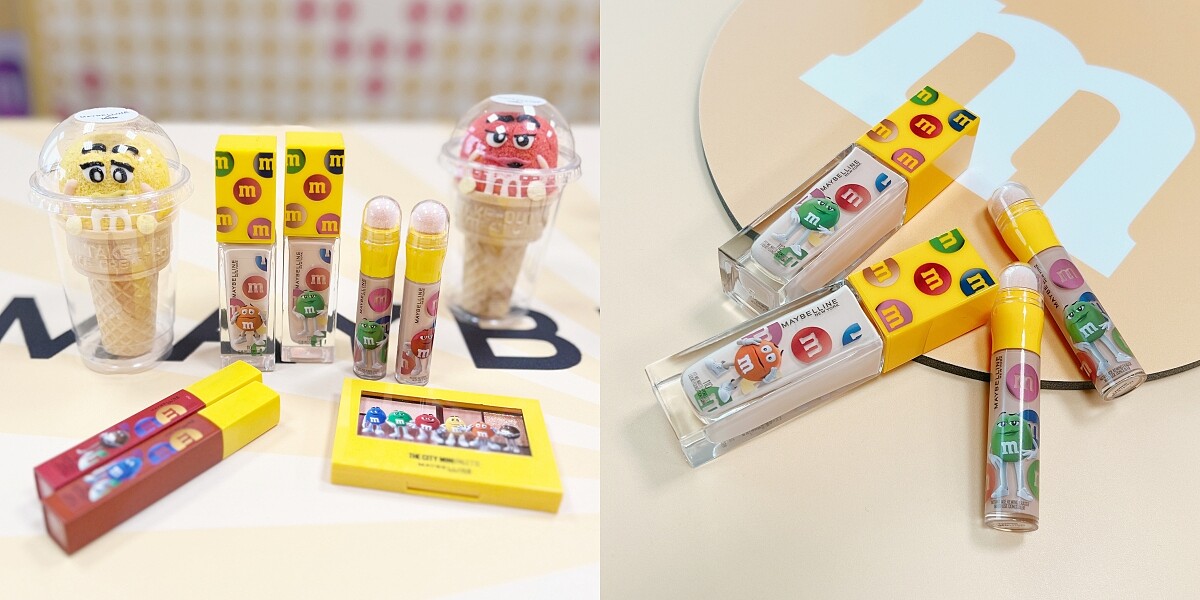媚比琳 X M&M’S巧克力聯名彩妝實品。