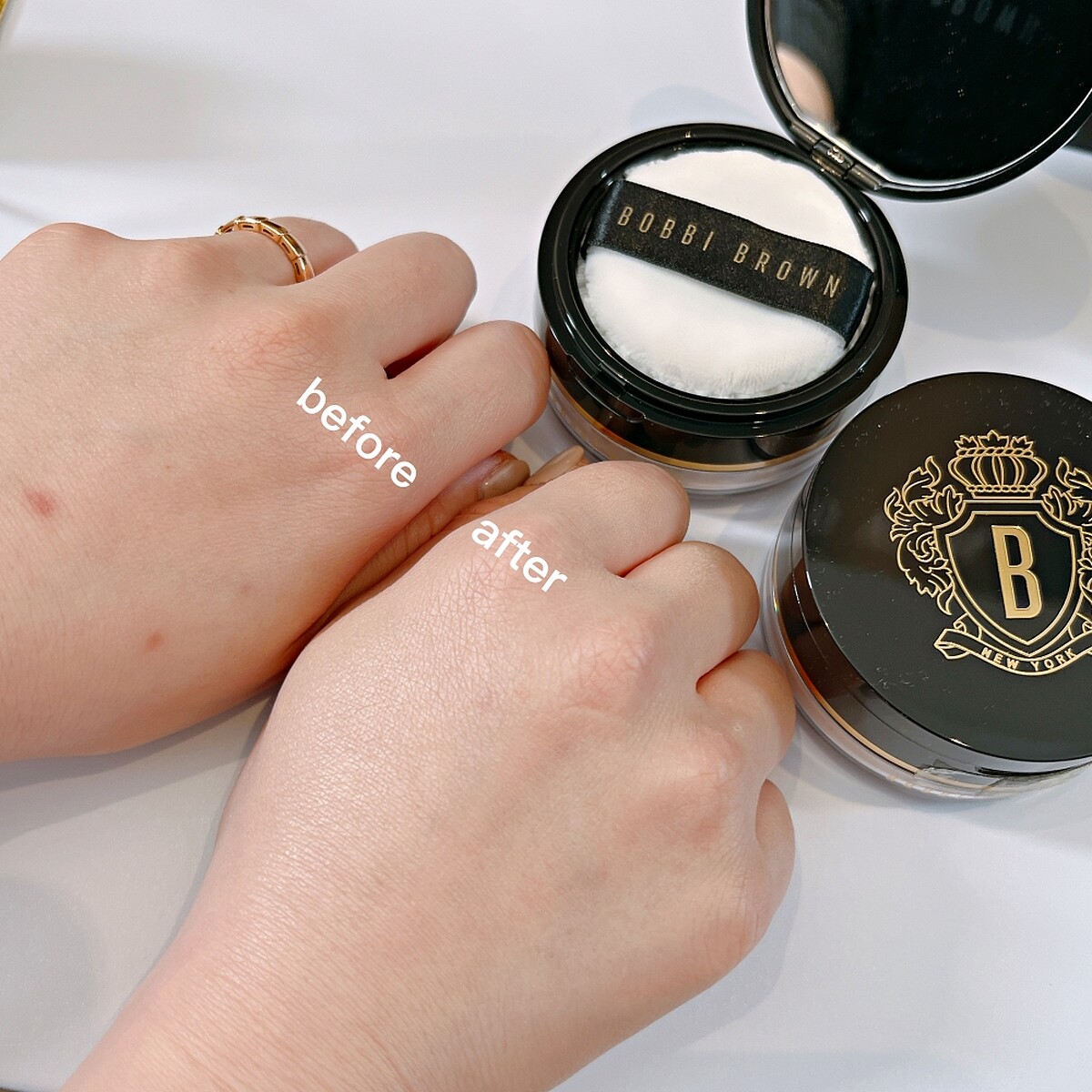 BOBBI BROWN冬蟲夏草奢光蜜粉妝效示範。