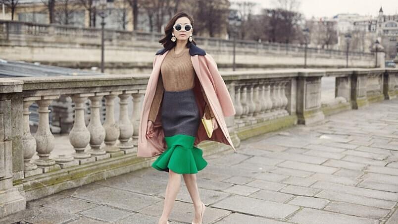 劉詩詩自信遊走2014巴黎時裝週展現熱戀小女人的浪漫唯美