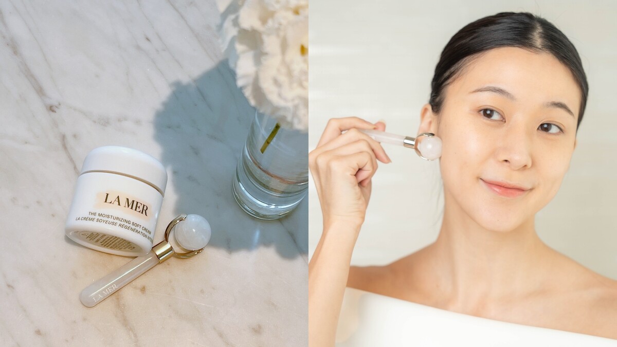 海洋拉娜白玉美妍按摩滾輪使用情境。