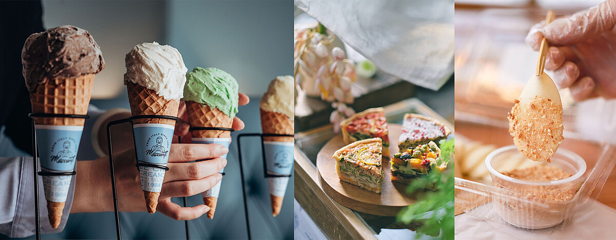 馬卡諦義大利冰淇淋、小島甜點、方人也商行。